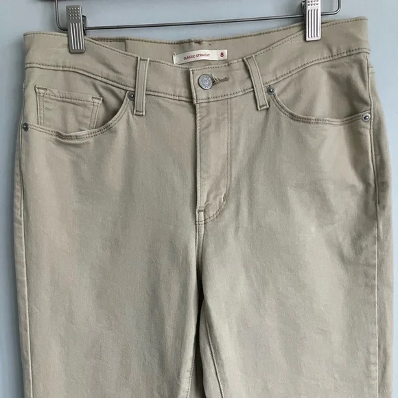 LEVI’S Tan Straight Leg High Rise Stovepipe Jeans Size 8 - Picture 3 of 13